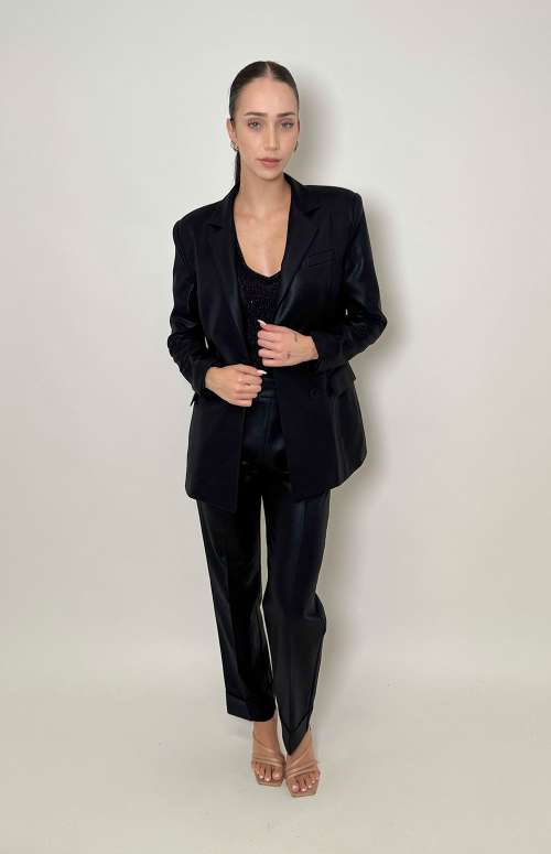 METALLIC BLAZER | BLACK
