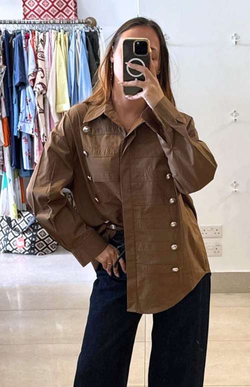 MILITARY STYLE STATEMENT SHIRT