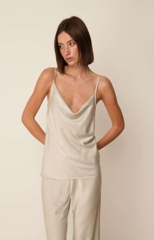 SATIN DRAPED TOP