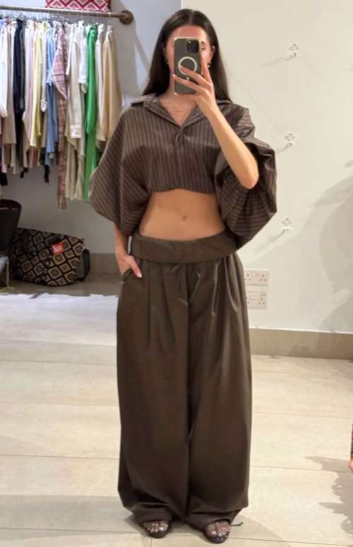 BALLOON TROUSERS WITH FOLDOVER WAISTBAND