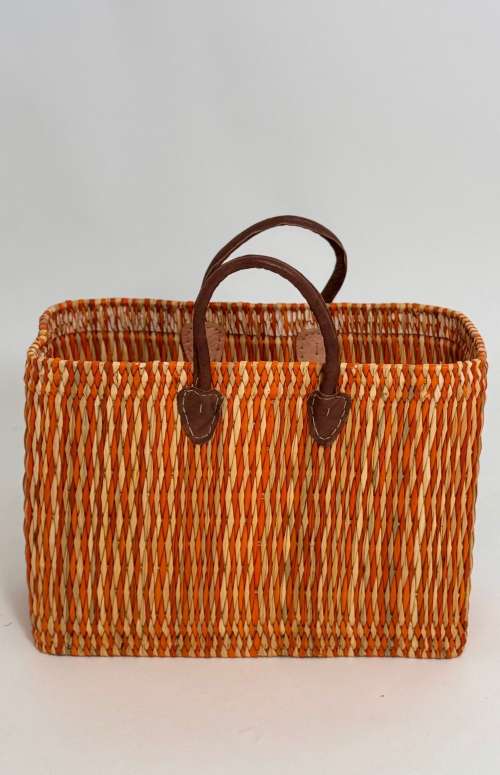 BEACH BAG WITH LEATHER STRAP