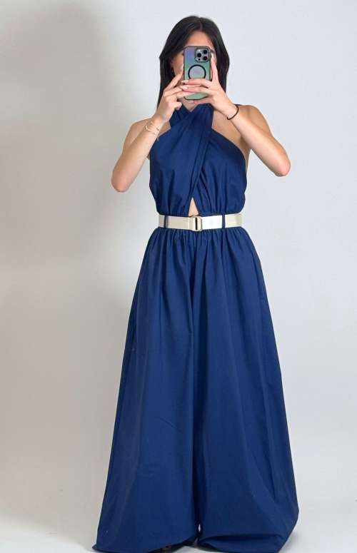 HALTER JUMPSUIT WITH BELT