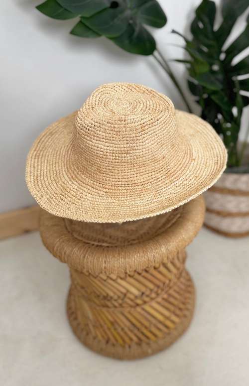 RAFFIA CROCHET COWBOY HAT