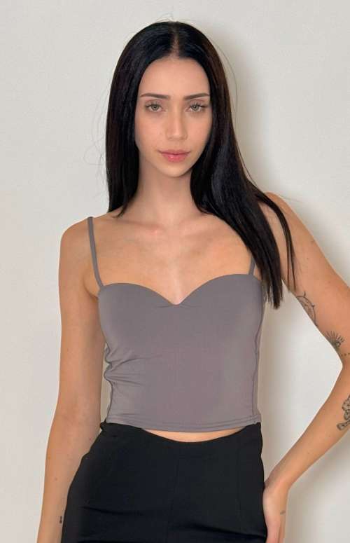BUSTIER CROP TOP | GREY