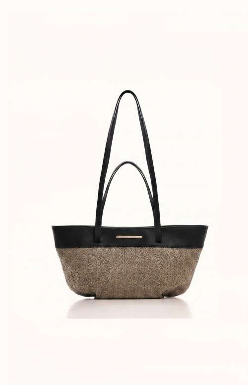 OLIVE STRAW LOOP BAG