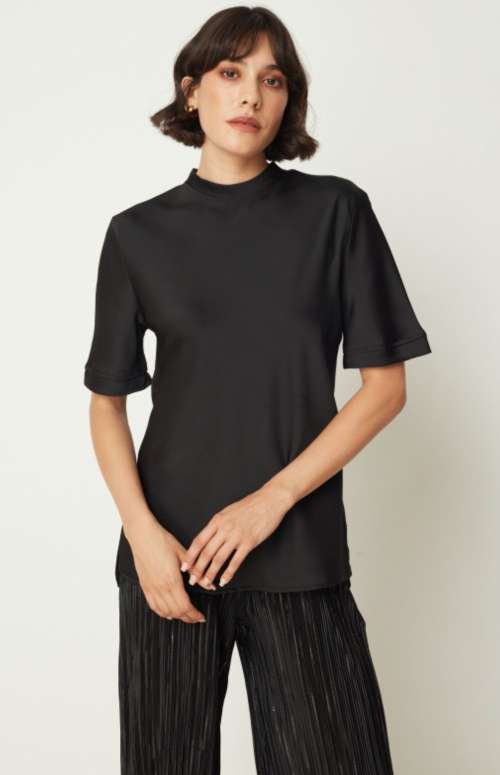 SATIN T-SHIRT BLACK