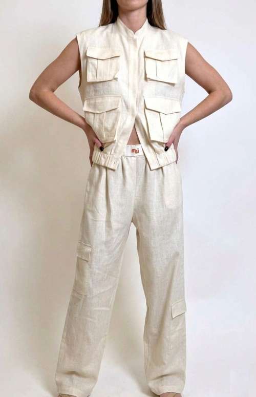 CO-ORD LINEN | SAFARI VEST & CARGO PANTS