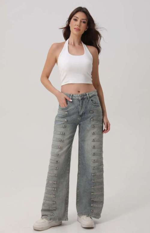 DENIM TROUSER WITH BUTTONS
