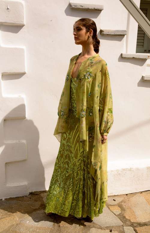 NOLWEN KIMONO SHIRT | FLORAL SEQUINED EMBROIDERED