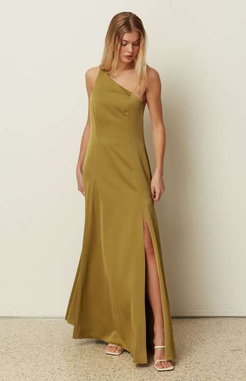 ONE SHOULDER FLARED DRESS