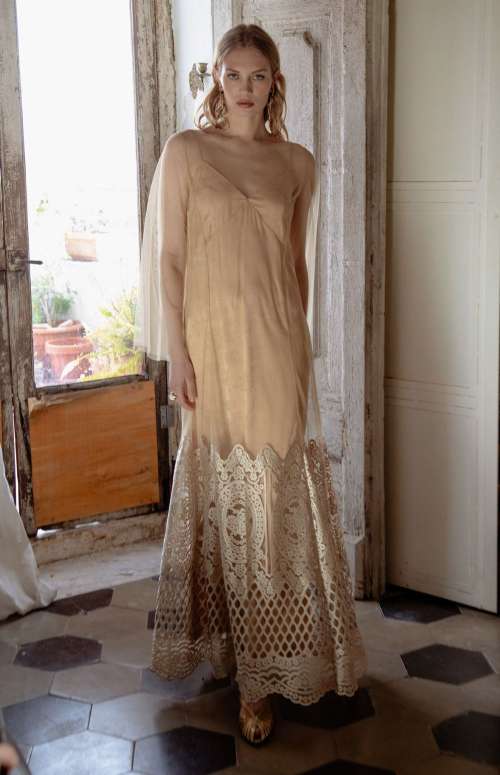 SAGE COVER UP | TULLE EMBROIDERED HEM