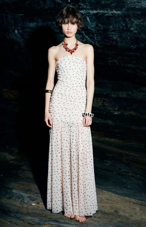 STRAPLESS POLKA DOT DRESS