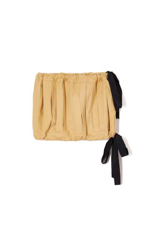 MINI PEPLUM SKIRT | CAMEL