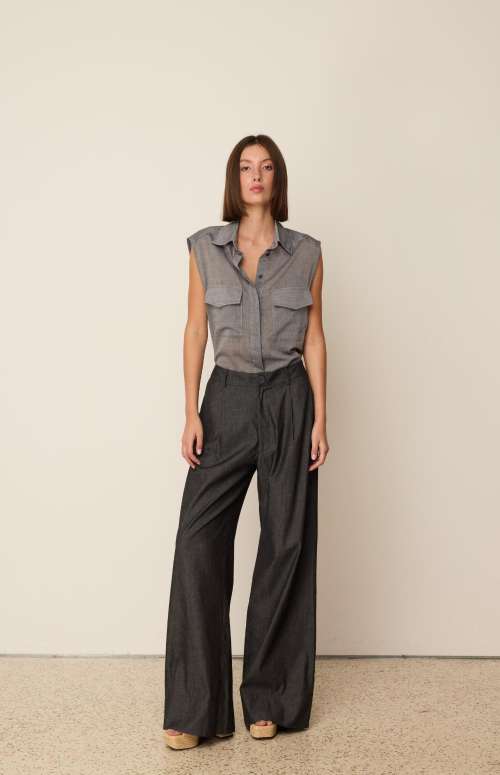 DENIM WIDE PANTS