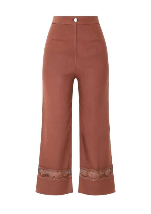 LINEN PANTS WITH LACE DETAIL