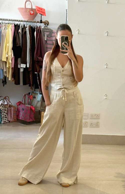 CO-ORD LINEN | VEST & BAGGY LINEN TROUSERS