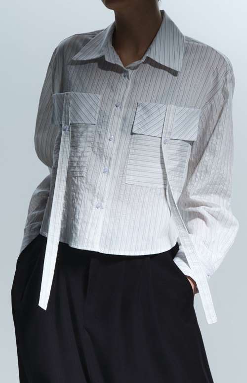 CROPPED STRIPED SHIRT