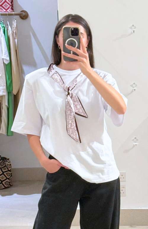 T-SHIRT WITH SCARF DETAIL