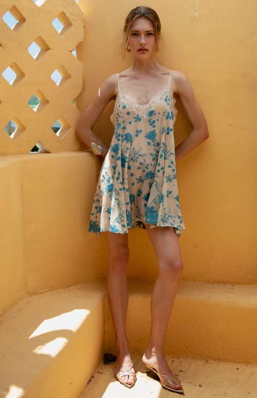 ANOR MINI DRESS | FLORAL EMBROIDERED LACE EMBELLISHED