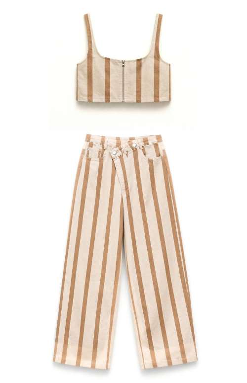 CO-ORD STRIPED | CROP TOP & WIDE LEG TROUSERS