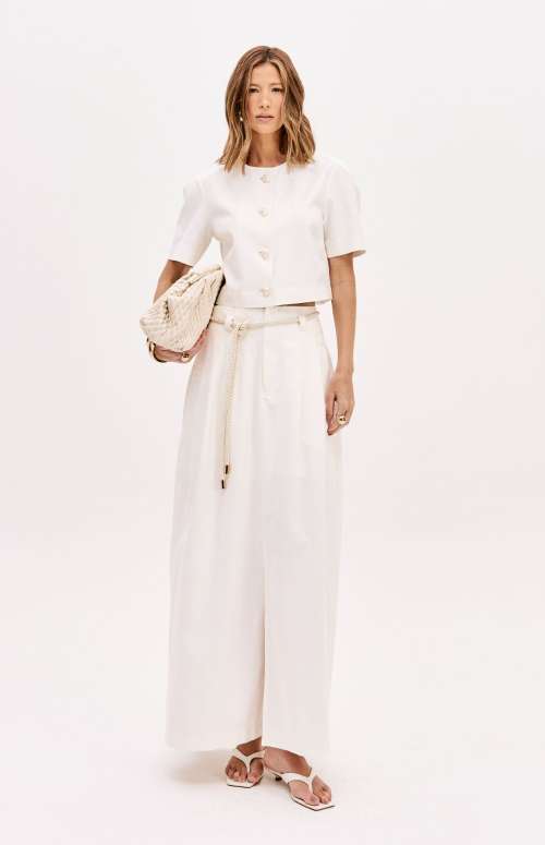 CO-ORD BLOUSE WITH BUTTONS & SKIRT WITH BELT