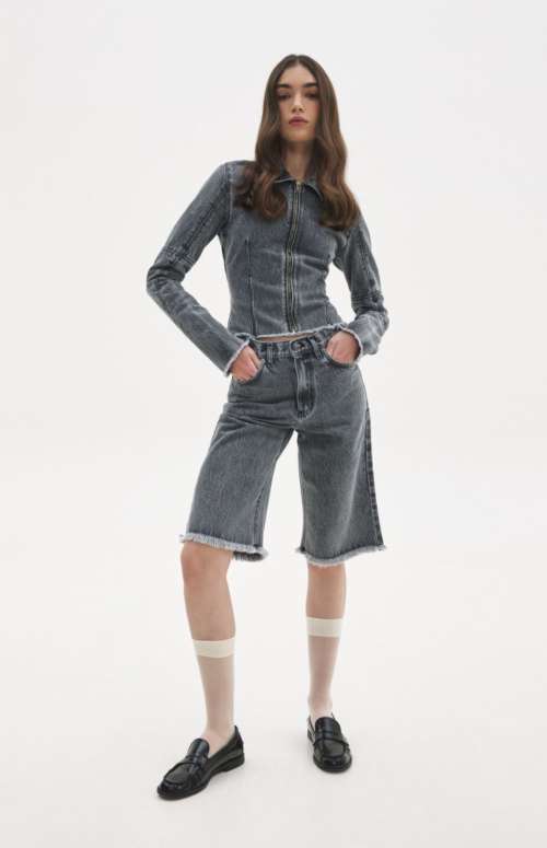 BELLA DENIM BERMUDA | GREY
