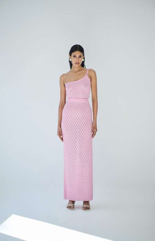 SKIRT LUREX MAXI | PINK