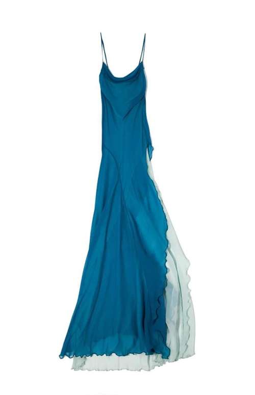 LONG DRESS WITH SPAGHETTI STRAPS AND SIDE VENT