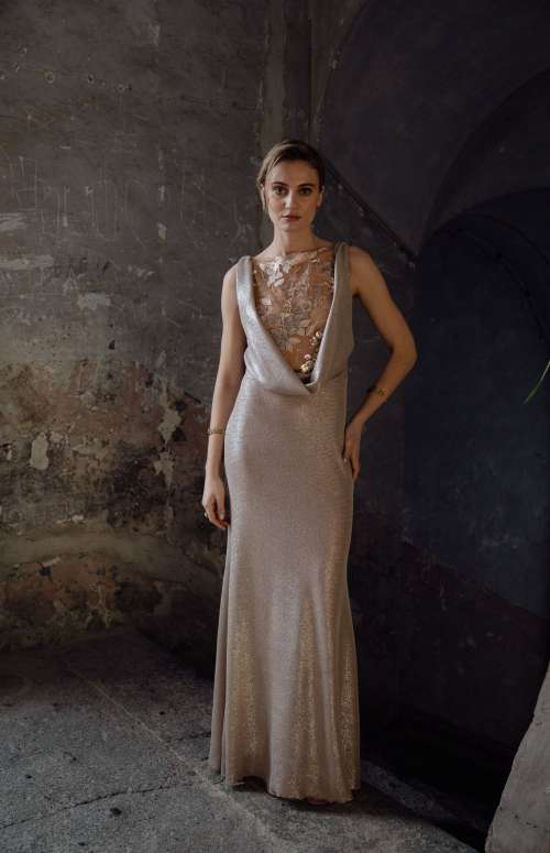JEWEL DRESS |  NET LACE SEQUIN EMBOIDERED LACE