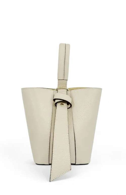 LEATHER BUCKET TOTE BAG
