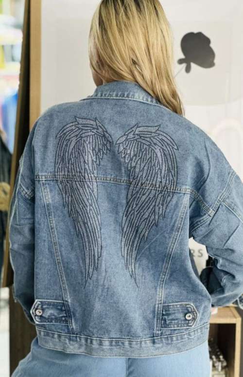 DENIM JACKET WITH RHINESTONES