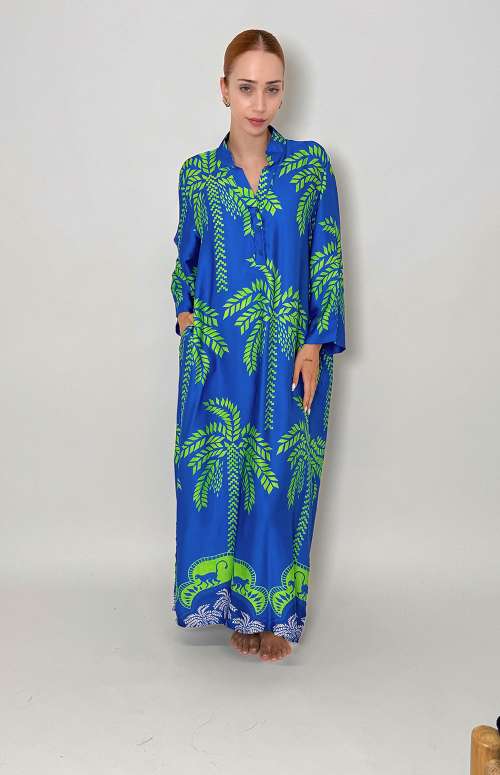 SILK PRINTED MAXI DRESS