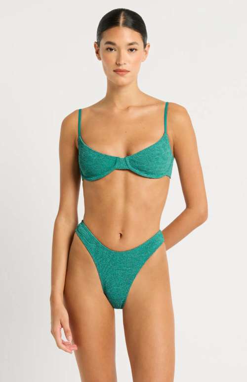 SET GRACIE BALCONETTE & CHRISTY BRIEF | TEAL LUREX