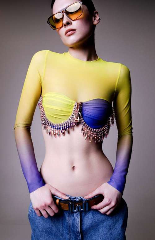 CROPPED CRYSTAL TOP | LIME