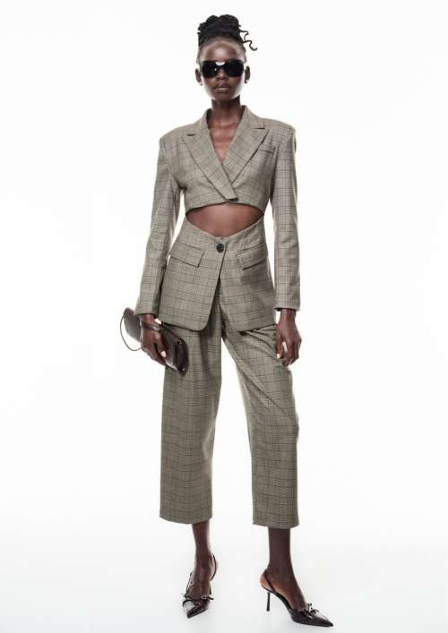 CO-ORD CHECKERED SUIT | CUT OUT BLAZER & TROUSERS