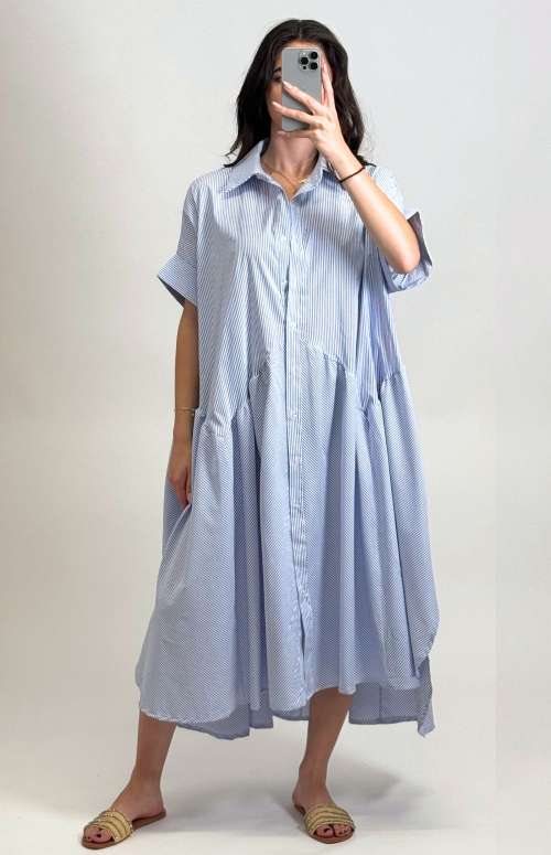 STRIPED SHIRT DRESS