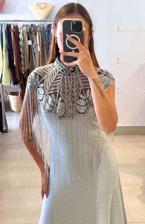 BEADED CHOKER CAPE