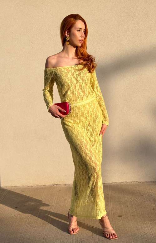 LACE SKIRT YELLOW