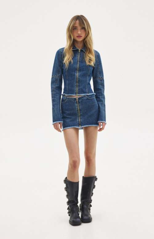 BELLA DENIM MINI SKIRT | BLUE