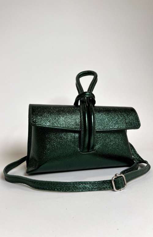 METALLIC LEATHER BAG GREEN