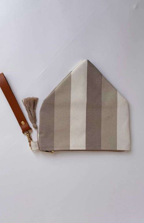 TRIANGLE MINI BAG WITH LEATHER HANDLE
