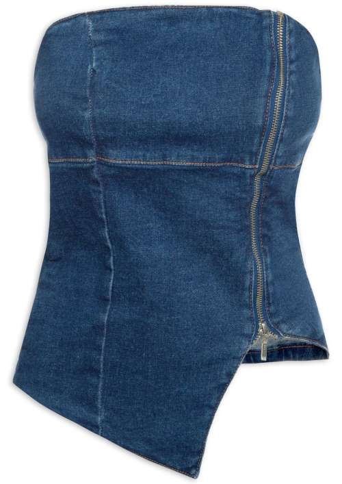 STRAPLESS DENIM TOP