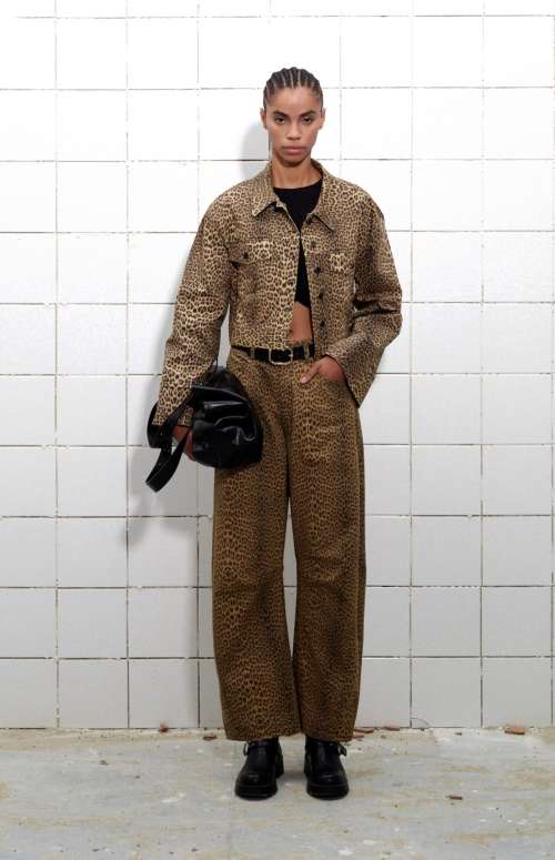 DENIM LIKE ANIMAL PRINT PANTS
