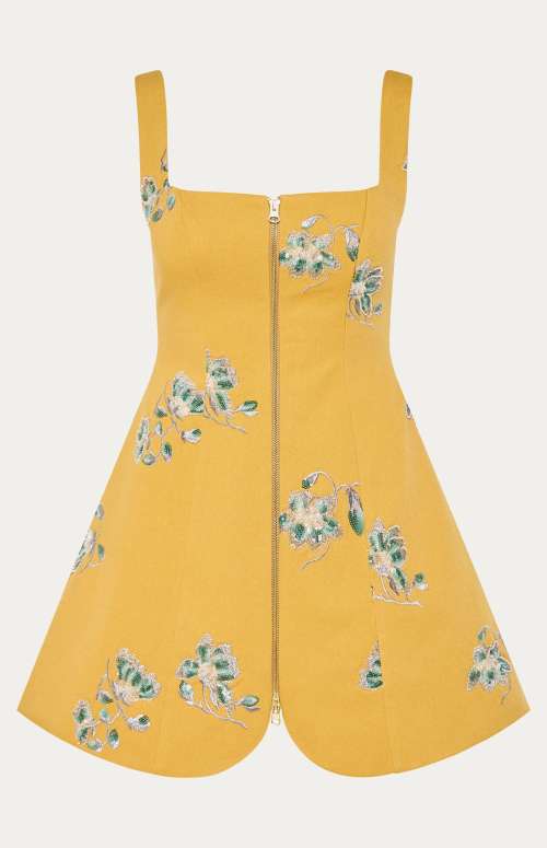 AFAR GILET DRESS | FLORAL BEADED EMBROIDERED
