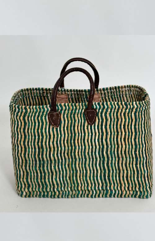 BEACH BAG WITH LEATHER STRAP