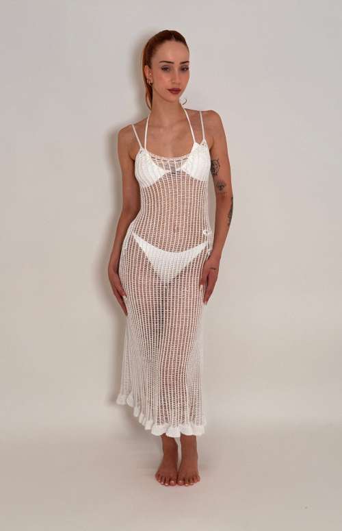 DRESS MAXI RUFFLE | WHITE