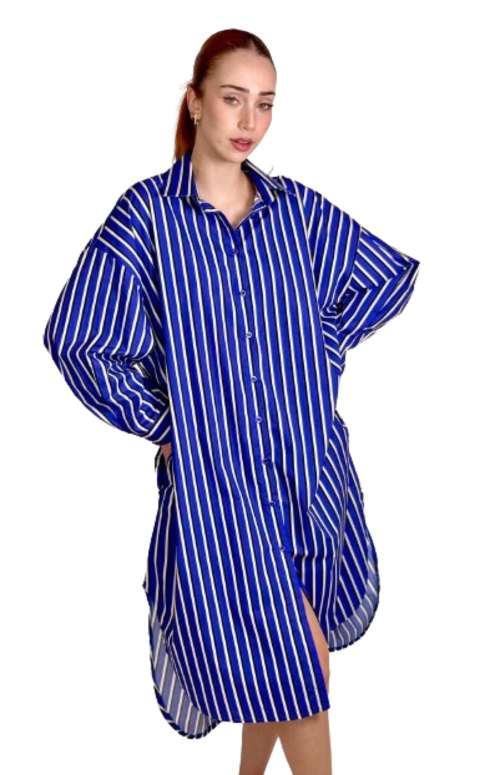 OVERSIZED STRIPED SHIRT DRESS