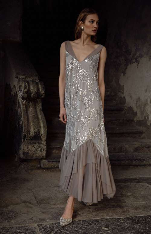 MARVEL DRESS | SEQUINED FLORAL TULLE EMBELLISHED