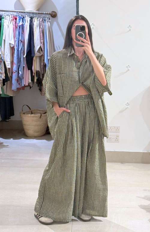 CO-ORD PLAID BALLOON | SHIRT & TROUSER