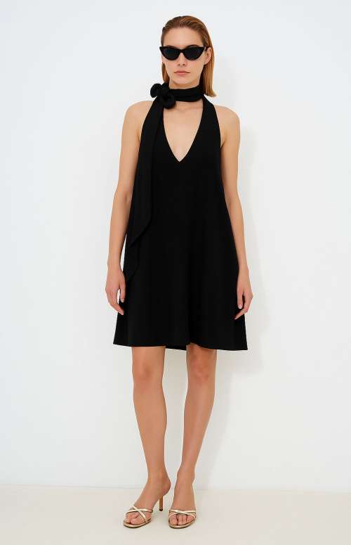 AKSANA CREPE MINI A-LINE DRESS